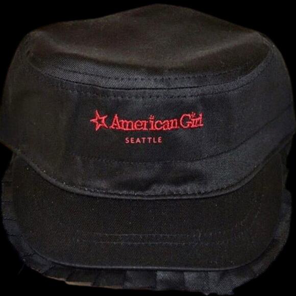 Girls Seattle - American Girl Place Seattle Ruffle Brim Black Cap - Picture 3 of 3